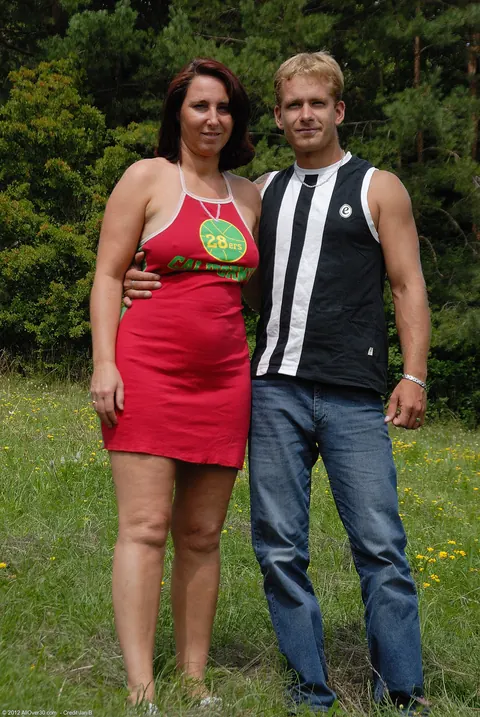 Busty Blonde MILF Sucks and Rides Her Lover Outdoors – photo 1 of 20