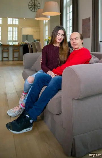 Petite Ukrainian Brunette Gives a Blowjob and Rides Cowgirl in Jeans