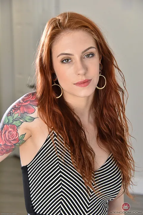 Anna De Ville: Tattooed Redhead Undresses and Spreads Her Tight Holes – photo 1 of 20