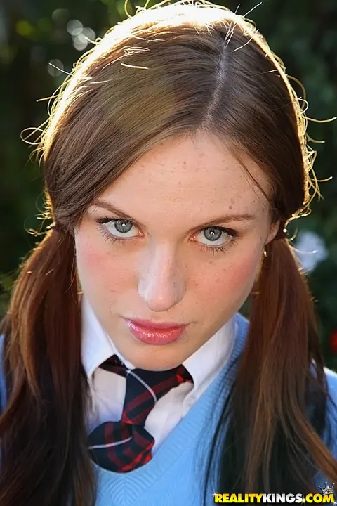 Kali Kenzington: Slim Redhead in Pigtails Sucks and Strokes Before Sex – photo 1 of 12