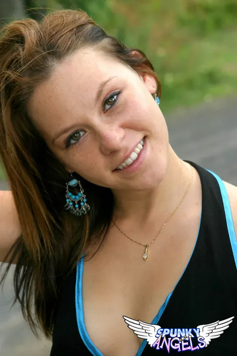 Woman Flashes Her Perky Tits and Spreads Her Shaved Pussy Outdoors – photo 8 of 12