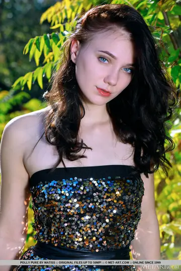 Slim Brunette Strips Out of Her Cocktail Dress Outdoors