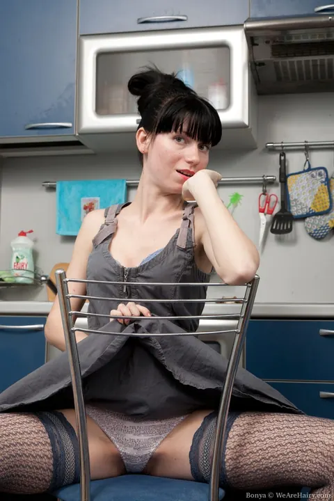 Pale Slim Brunette Spreads Her Hairy Pussy – photo 5 of 21