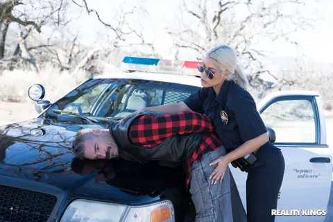 Bridgette B: Spanish Blonde MILF in Uniform Sucks and Fucks on a Cop Car – photo 7 of 20