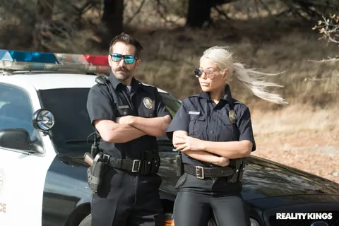 Bridgette B: Spanish Blonde MILF in Uniform Sucks and Fucks on a Cop Car – photo 1 of 20