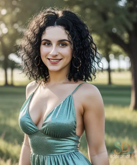 Curly-Haired Woman Spreads Her Pussy Outdoors in AI-Generated Set – photo 5 of 21