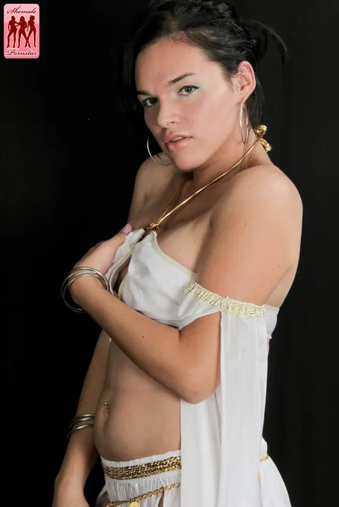 Petite Trans Woman Strips Nude and Poses for the Camera – photo 3 of 16