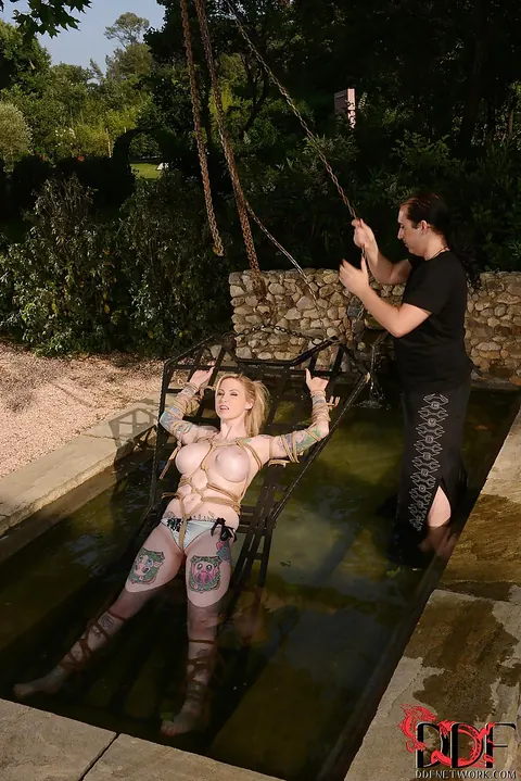 Hollie Hatton: Busty Blonde in Bondage Gets Fucked Outdoors – photo 13 of 16