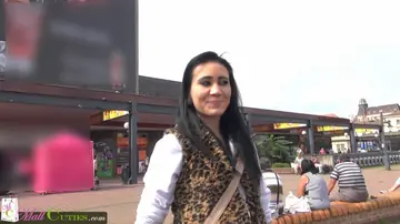 Brunette Sucks Cock and Takes Anal Doggy Style Outdoors