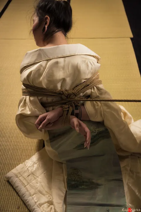 Asian Brunette Restrained with Rope in Shibari Session – photo 8 of 16