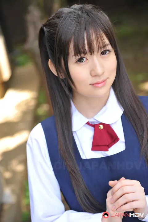 Ai Uehara: Slim Japanese Brunette Poses in a Skirt in the Garden – photo 15 of 15