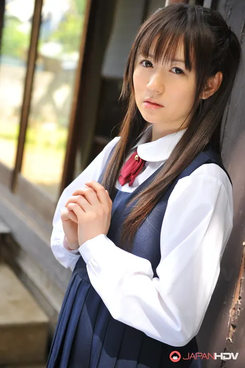 Ai Uehara: Slim Japanese Brunette Poses in a Skirt in the Garden – photo 4 of 15