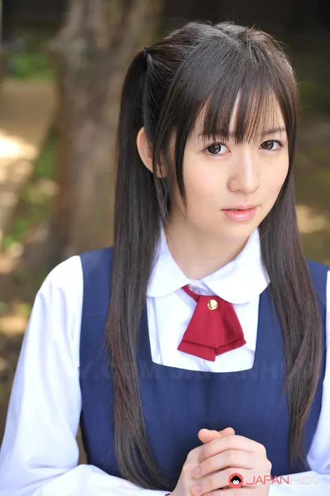 Ai Uehara: Slim Japanese Brunette Poses in a Skirt in the Garden – photo 14 of 15