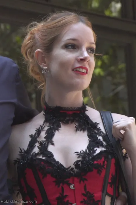 Francys Belle: Petite Brazilian Redhead in Bondage Has Group Sex on the Beach – photo 1 of 20