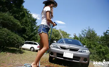 Yoko Yoshikawa – Japanese Brunette in Glasses Strips Out of Her Shorts and Bikini Outdoors