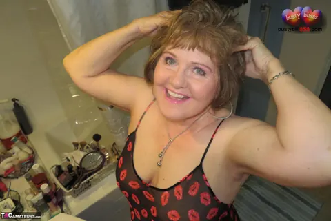 Bustybliss: Mature BBW with Big Tits Fucks in Lingerie – photo 1 of 16