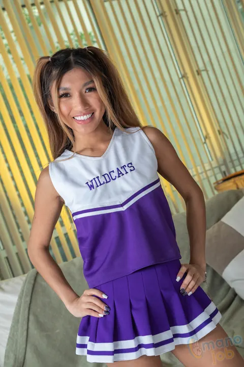 Clara Trinity: Asian Babe Strips Out of Her Uniform Skirt to Ride Her Partner – photo 1 of 16