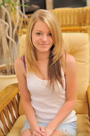 Petite Blonde in Shorts and Heels Fingers and Spreads Her Pussy