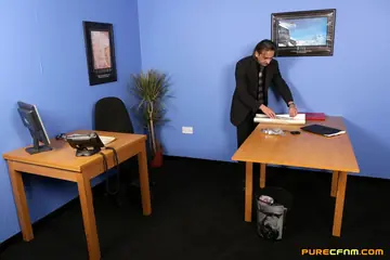 Chelsey Lanette – Blonde and Brunette Kiss and Dominate in the Office Bondage