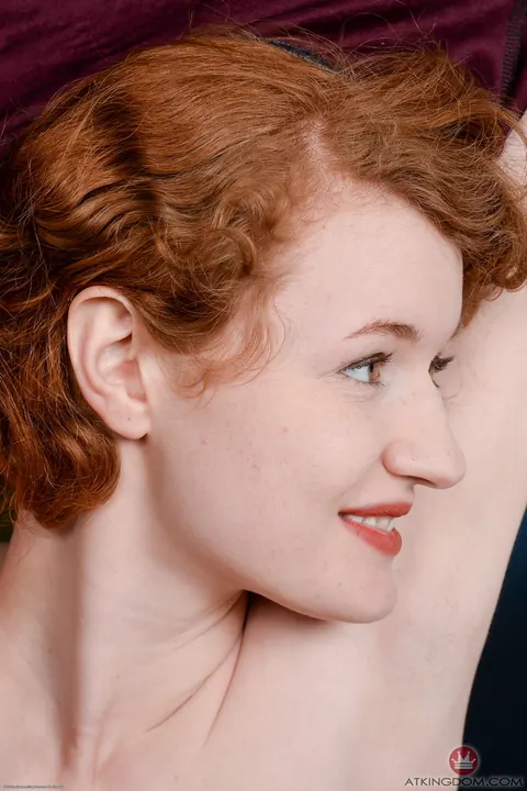 Abbey Rain: Busty Petite Curly Redhead Undresses and Spreads Her Pussy – photo 13 of 21