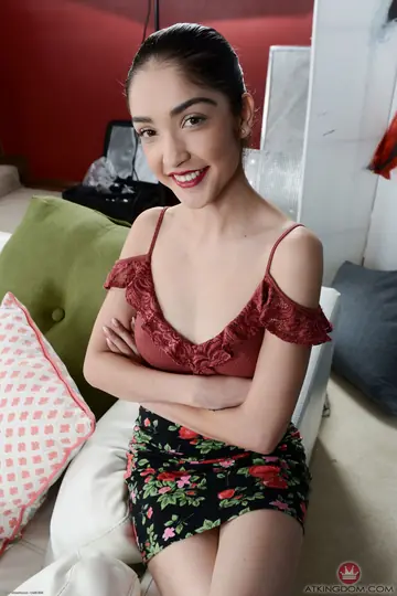 Petite Latina Brunette Strips and Spreads Her Hairy Pussy