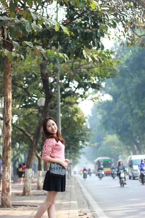 Petite Asian Redhead Strips Out of Her Skirt Outdoors – photo 9 of 20