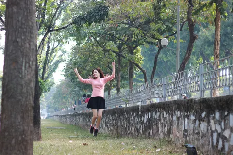 Petite Asian Redhead Strips Out of Her Skirt Outdoors – photo 20 of 20