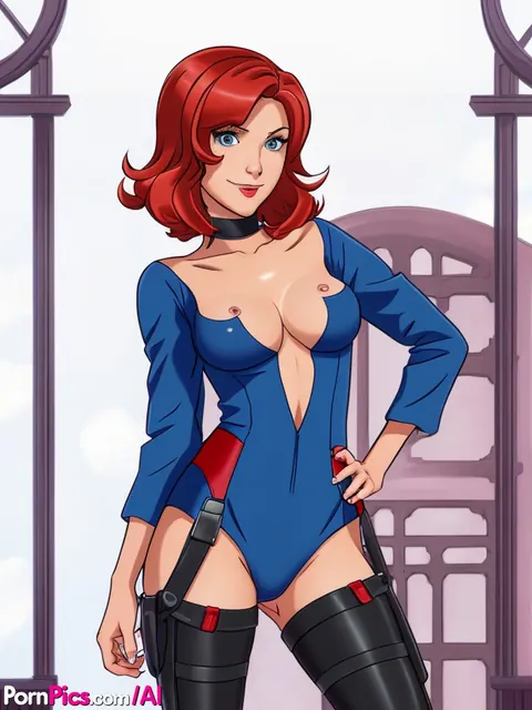 AI-Generated Redhead Pulls Clothes Aside and Spreads Outdoors – photo 10 of 10