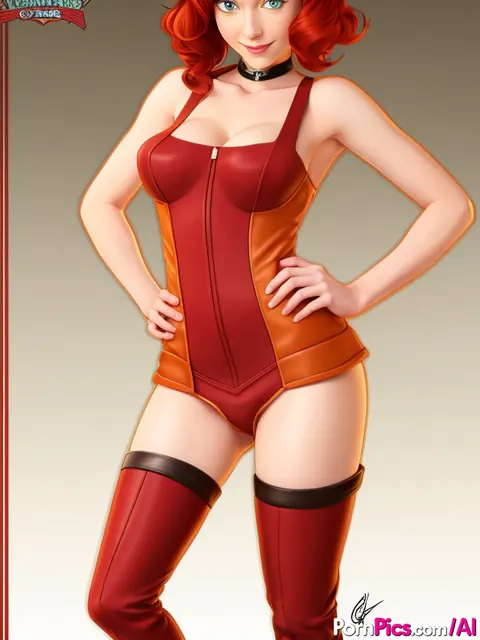 AI-Generated Redhead Pulls Clothes Aside and Spreads Outdoors – photo 2 of 10
