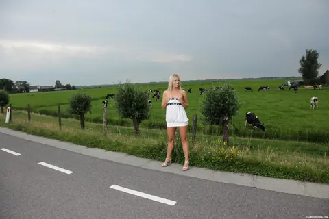 Dutch Babe Strips Out of Her Dress in Public – photo 14 of 21