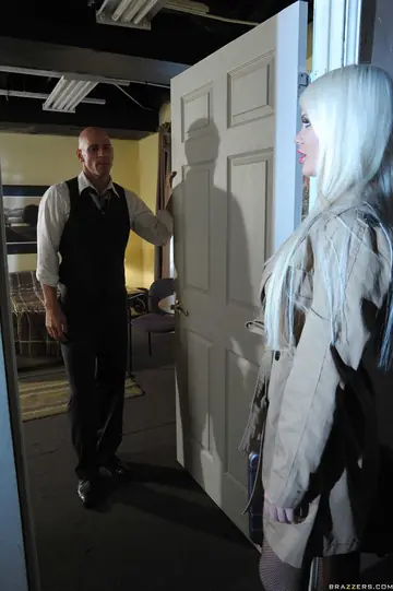 Blonde in Lingerie Kneels for a Deepthroat Blowjob