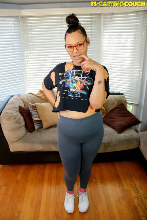 Thick Trans Woman Turns and Flaunts Her Big Ass and Cock – photo 2 of 16