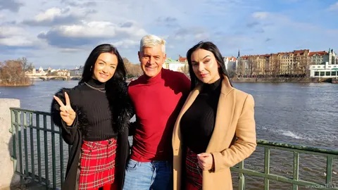 Lady Gang & Zuzu Sweet: Czech Brunettes Lift Skirts for Outdoor Threesome – photo 7 of 15