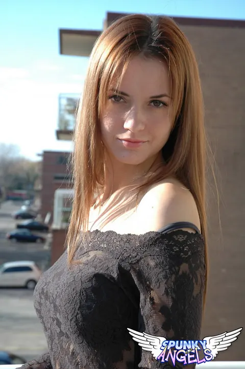 Woman Teases and Spreads in Sheer Panties Outdoors – photo 8 of 12