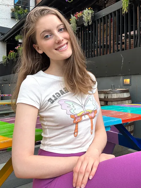 Skinny Brunette Strips Out of Her Jeans Outdoors – photo 8 of 10