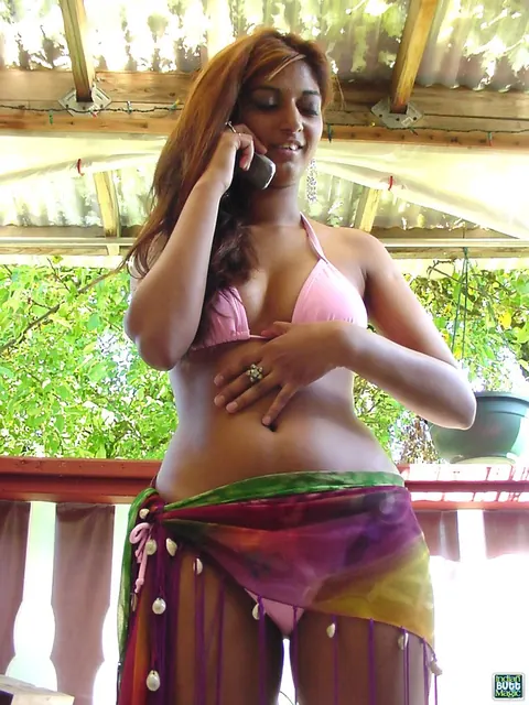 Indian Redhead Pulls Aside Her Bikini Top and Panties to Spread – photo 6 of 16