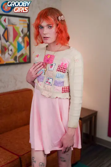 Trans Woman Strips Naked and Displays Her Body for the Camera